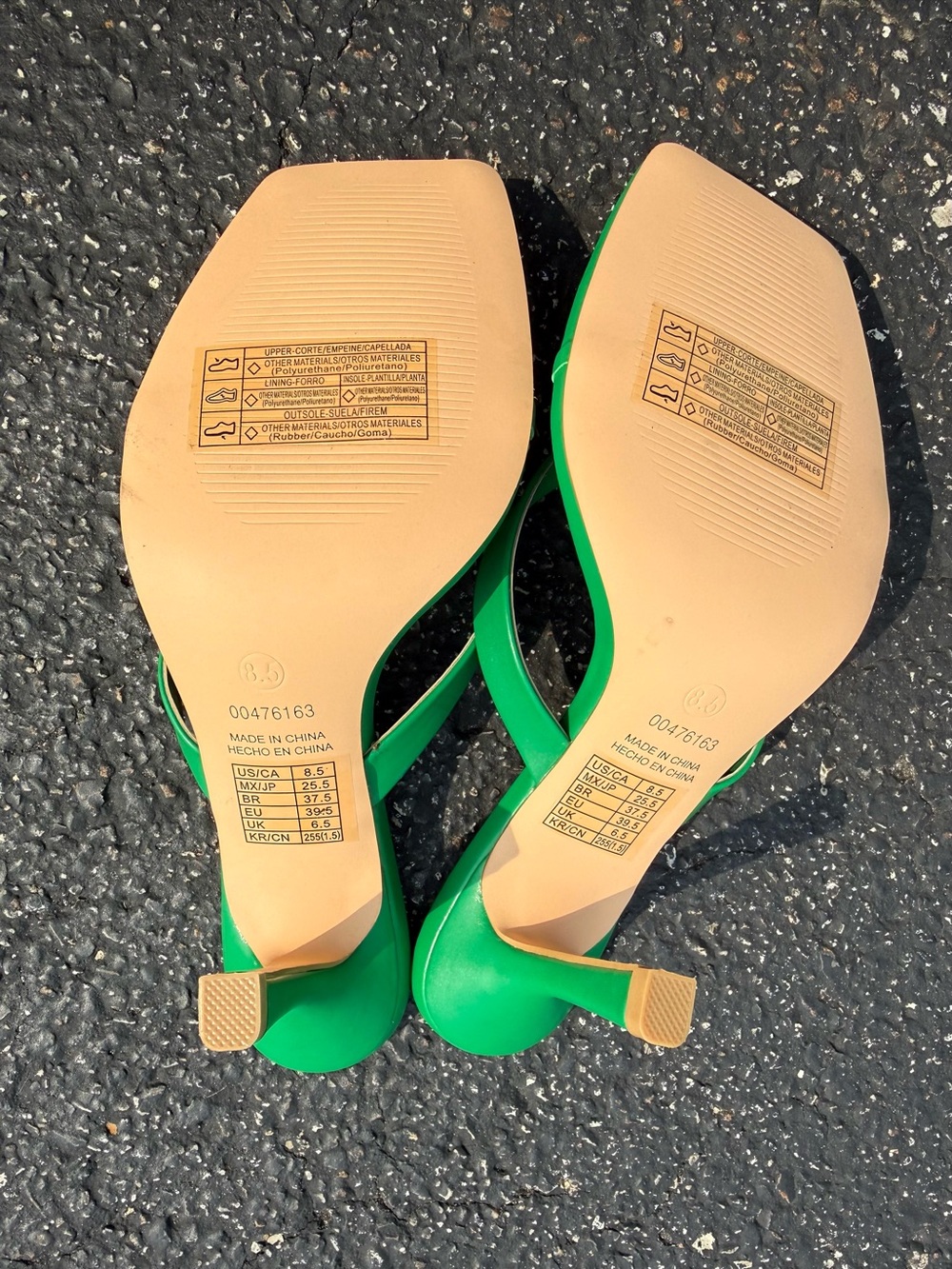 Forever 21 Green Square-Toe Slide Sandals heels women’s 8.5 never worn - Picture 3 of 5